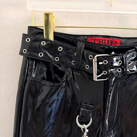 NEW TRIPP NYC Black Vinyl Rage Bondage Pants Size 25 - Picture 6 of 14